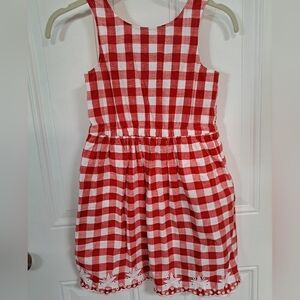 Cat & Jack Girls Red and WhiteDress Size L (10/12).